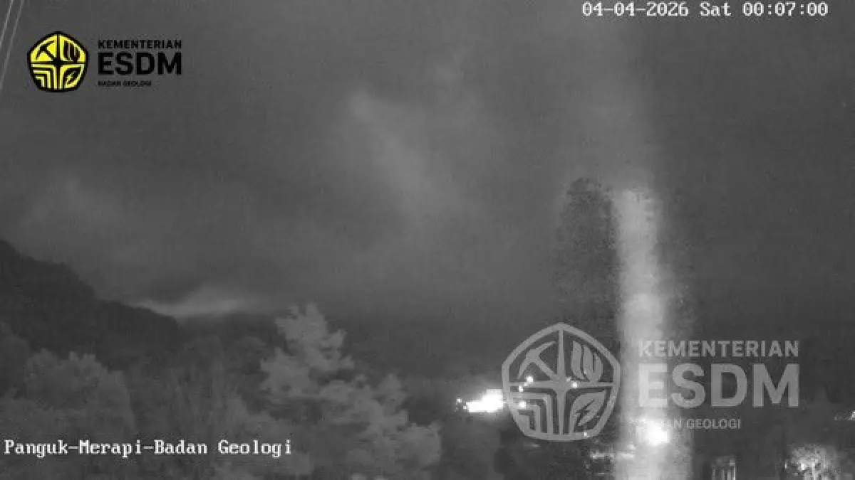 Aktivitas vulkanik Gunung Merapi kembali menunjukkan peningkatan, Sabtu dini hari (4/4/2026).(Twitter/@merapi_uncover)