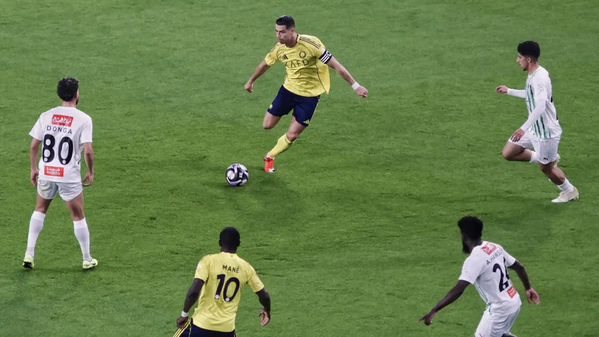 Laga Al Nassr yang meraih kemenangan meyakinkan 5-2 atas Al Najma dalam lanjutan liga.(Twitter/@AlNassrFC)