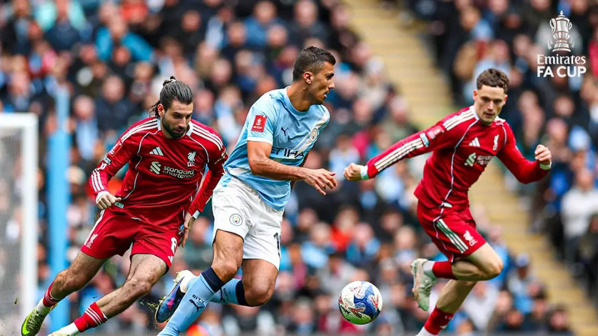 Manchester City tampil luar biasa dengan menghancurkan Liverpool 4-0 dalam lanjutan FA Cup. (Twitter/@EmiratesFACup)