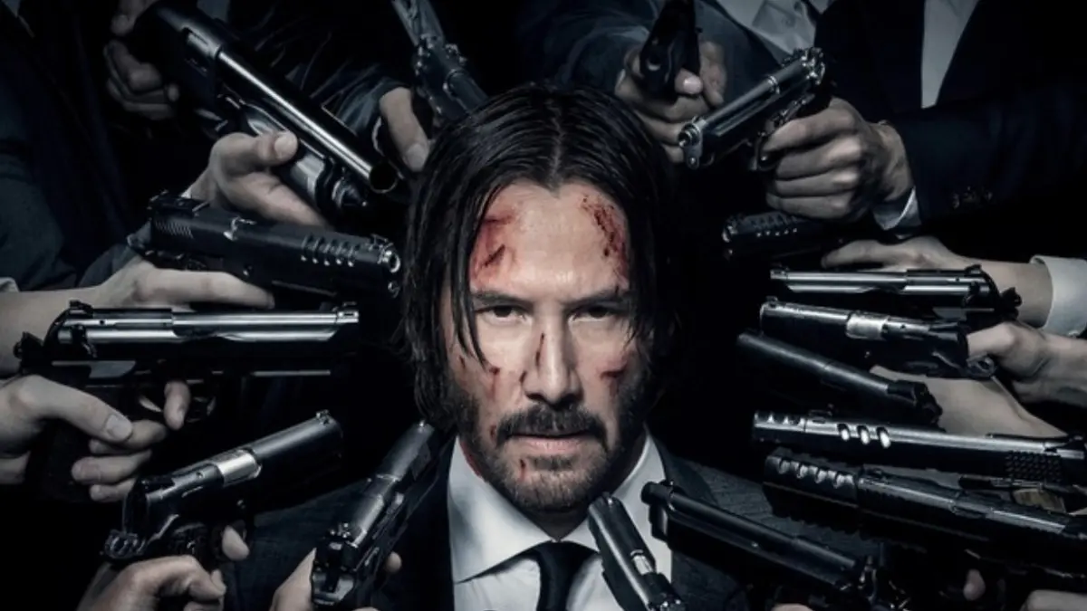 MIRIPKAH?: Poster John Wick dibuat dalam meme versi serial Sakamoto Days di Netflix.(Foto: Istimewa)
