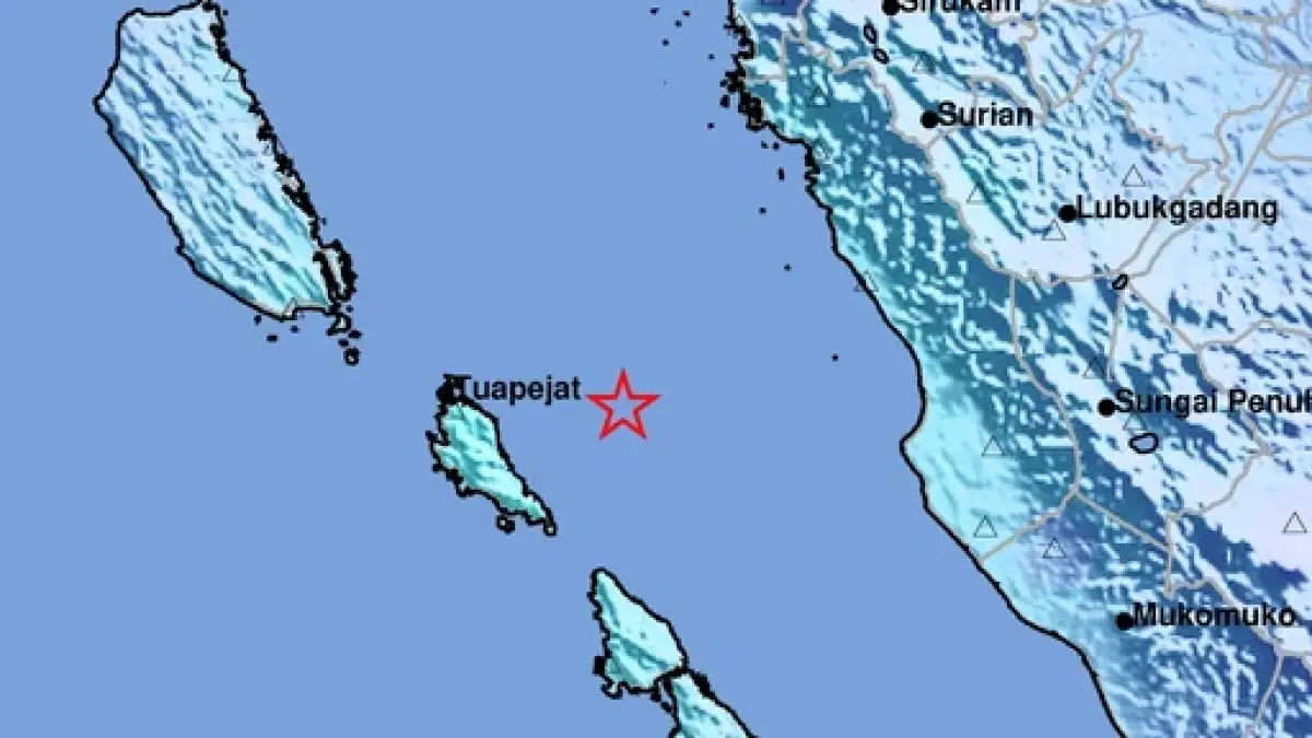 TIDAK BERPOTENSI TSUNAMI: Meski berpusat di perairan Kepulawan Mentawai, gempa Padang tidak berpotensi tsunami.(Foto: bmkg.go.id)