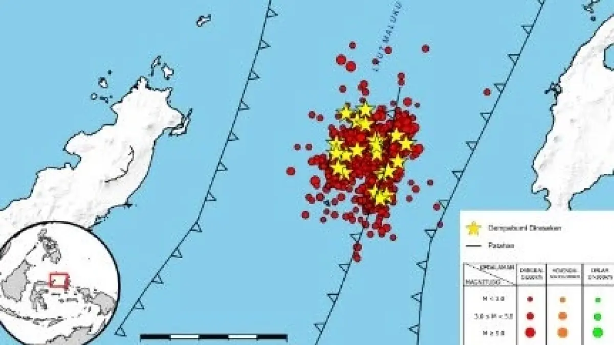 Hingga Minggu (5/4/2026) pukul 06.00 WIB, Stasiun Geofisika Manado BMKG mencatat total 921 gempa susulan.(Instagram/@stageof.manado.bmkg)