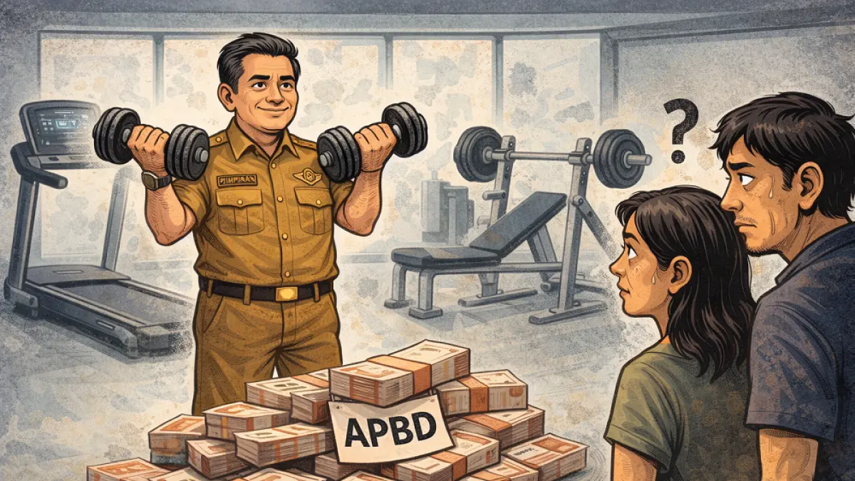 Gambar Ilustrasi pengadaan alat Gym. (Dibuat dengan AI)