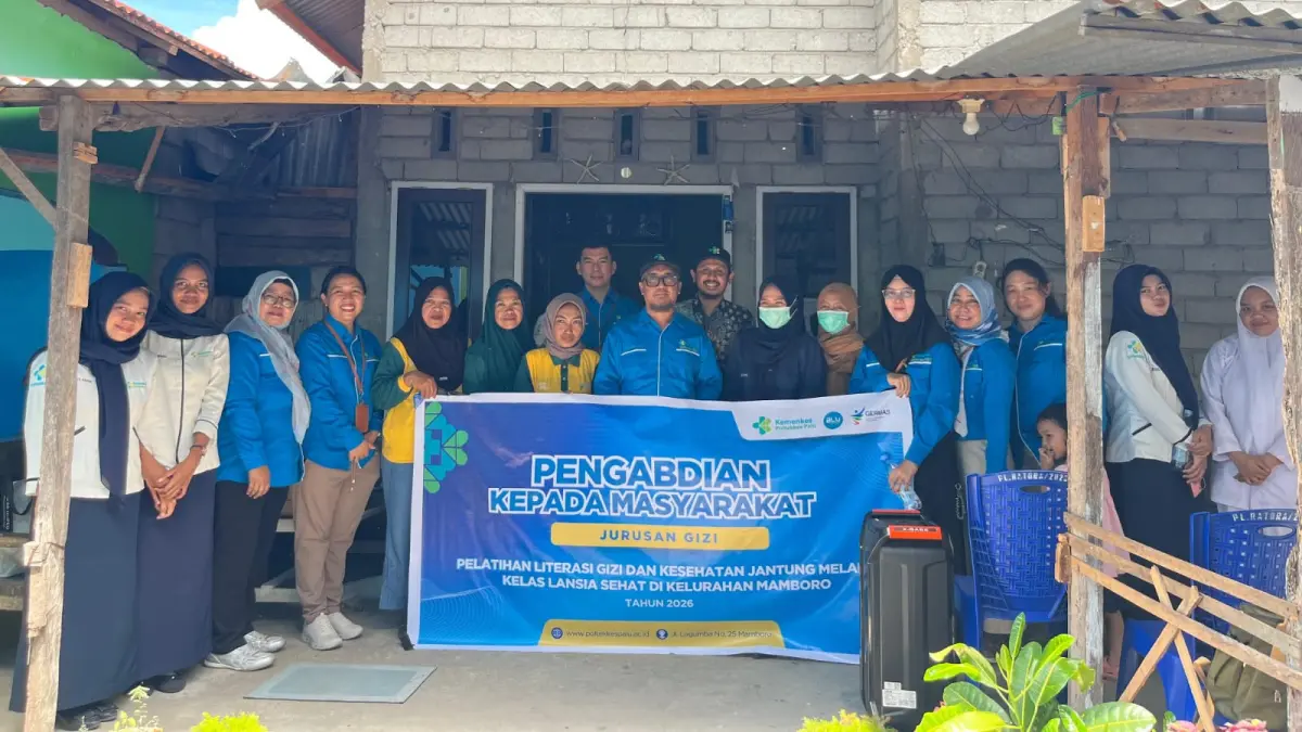 Kegiatan pengabdian kepada masyarakat dengan fokus pada peningkatan pengetahuan dan derajat kesehatan lansia digelar oleh Program Studi D3 Gizi Poltekkes Kemenkes Palu di Mamboro.(POLTEKKES KEMENKES PALU)