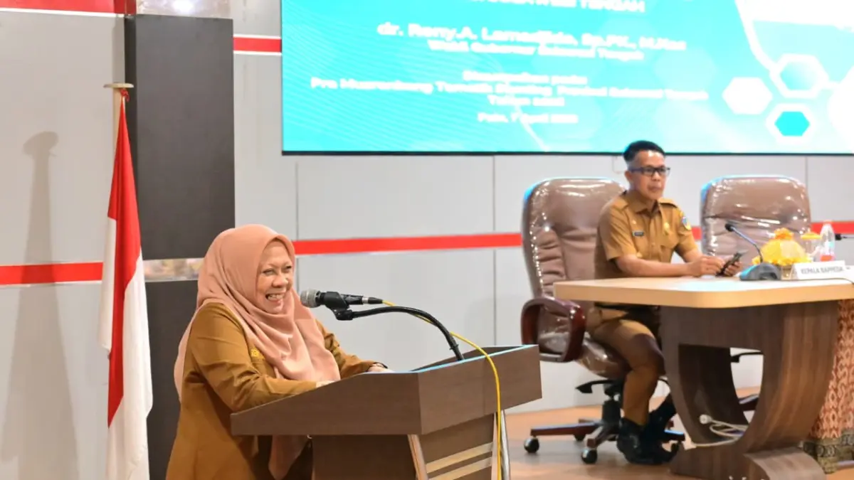 Wakil Gubernur Sulteng Reny Lamadjido saat memaparkan target penurunan stunting di Palu. (Ro. Adpim Sulteng)