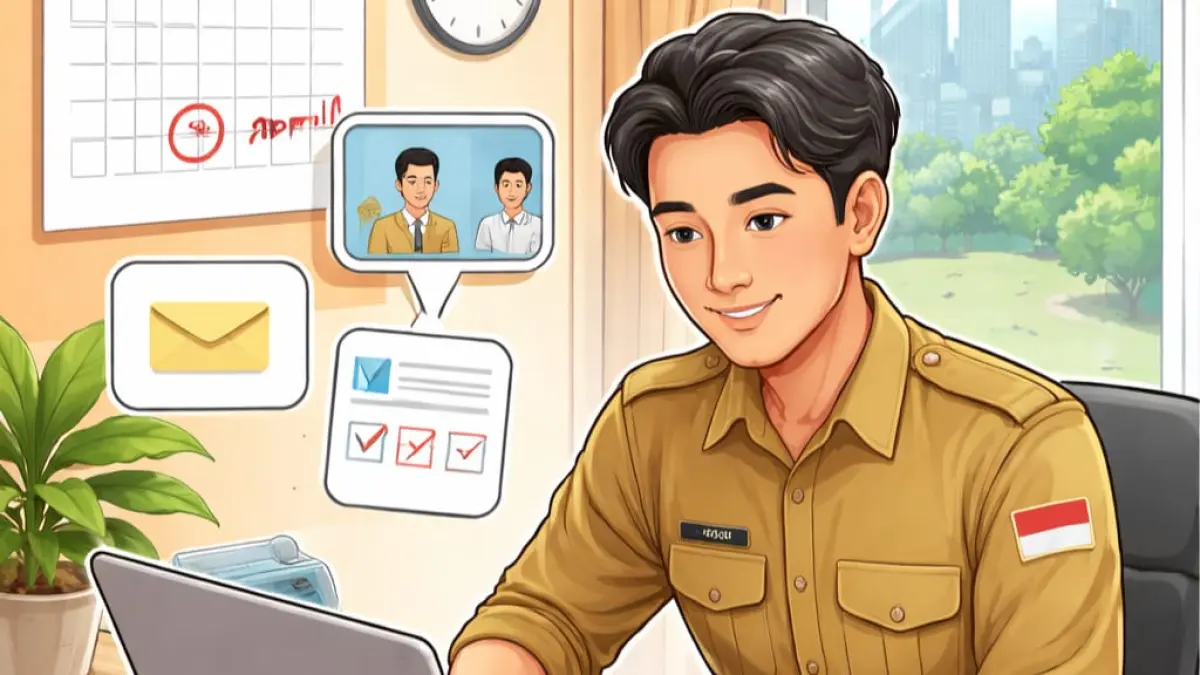 Ilustrasi ASN bekerja dari rumah saat kebijakan WFH setiap Jumat mulai April 2026.