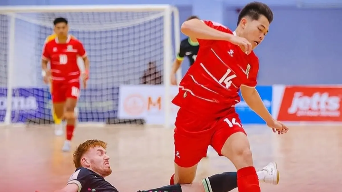 Laga penentuan juara Grup B ASEAN Futsal Championship 2026 antara Indonesia dan Australia berlangsung sengit.(Instagram/@timnasfutsal)