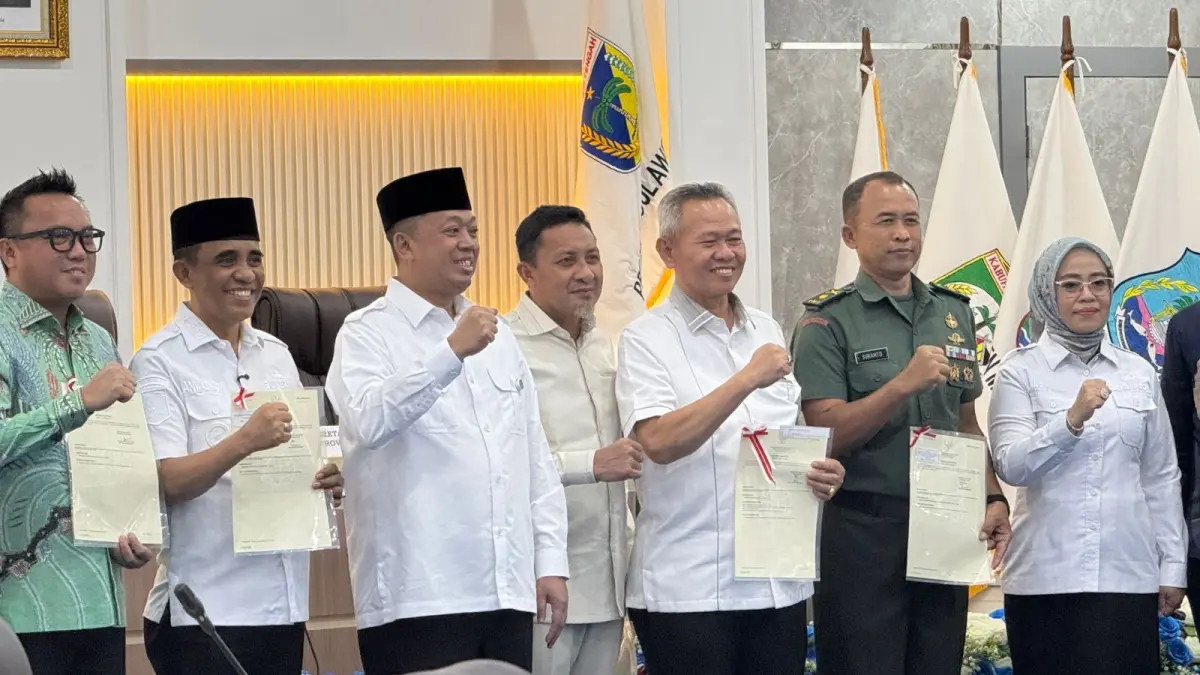 RAKOR: Bupati Touna, Ilham Lawidu saat mengikuti Rakor di Kementerian Agraria dan ATR/BPN.(FOTO: ISTIMEWA/RADAR PALU).