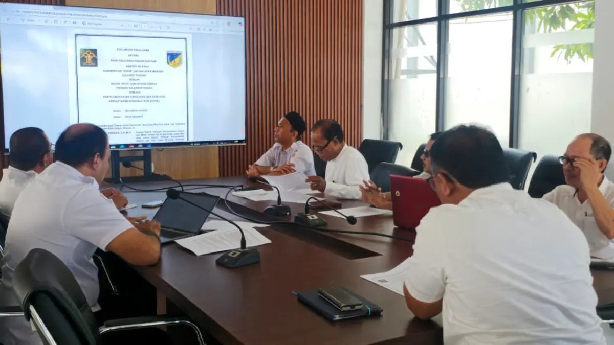 Rapat Kemenkum Sulteng dan BRIDA bahas kerja sama kekayaan intelektual di Palu. (Humas Kanwil Kemenkum Sulteng)