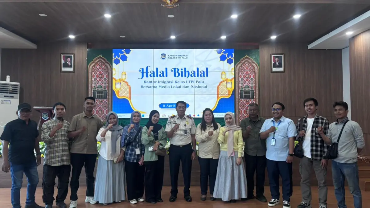 Suasana halalbihalal Kantor Imigrasi Kelas I TPI Palu bersama media, Rabu (842026).(Istimewa)