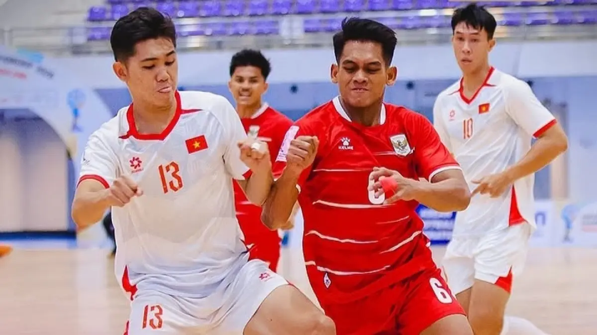 Timnas Futsal Indonesia memastikan langkah ke final ASEAN Futsal Championship 2026 usai menaklukkan Vietnam dengan skor tipis 3-2.(Instagram/@timnasfutsal)