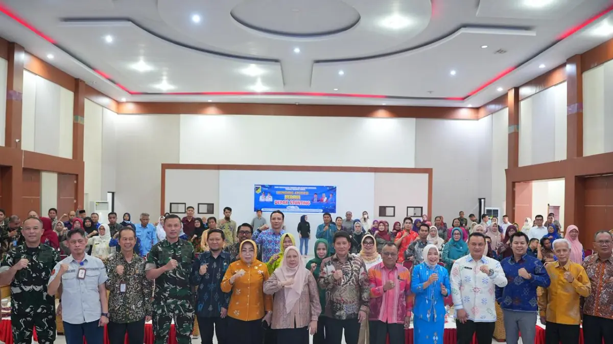 Wagub Sulteng Reny Lamadjido meluncurkan Sistem Informasi BERANI Depak Stunting di Gedung Pogombo, Palu. (Ro. Adpim Sulteng)