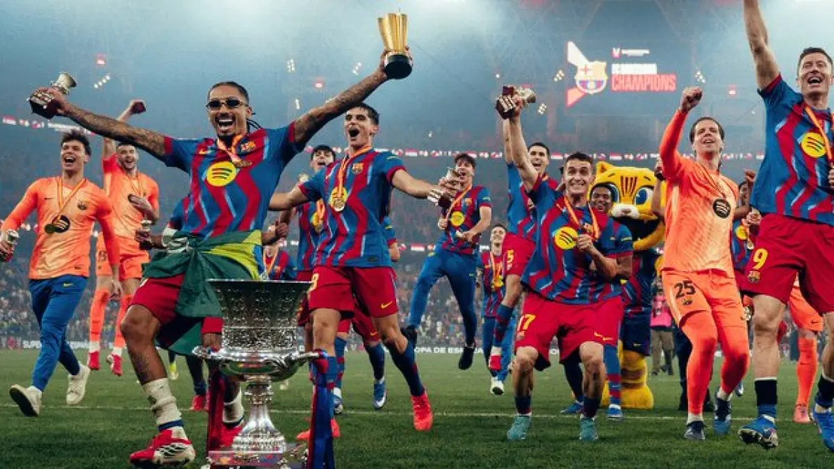 El Clasico berpotensi menjadi laga penentuan gelar, di mana Barcelona bisa memastikan diri sebagai juara di hadapan Real Madrid.(Twitter/@FCBarcelona)
