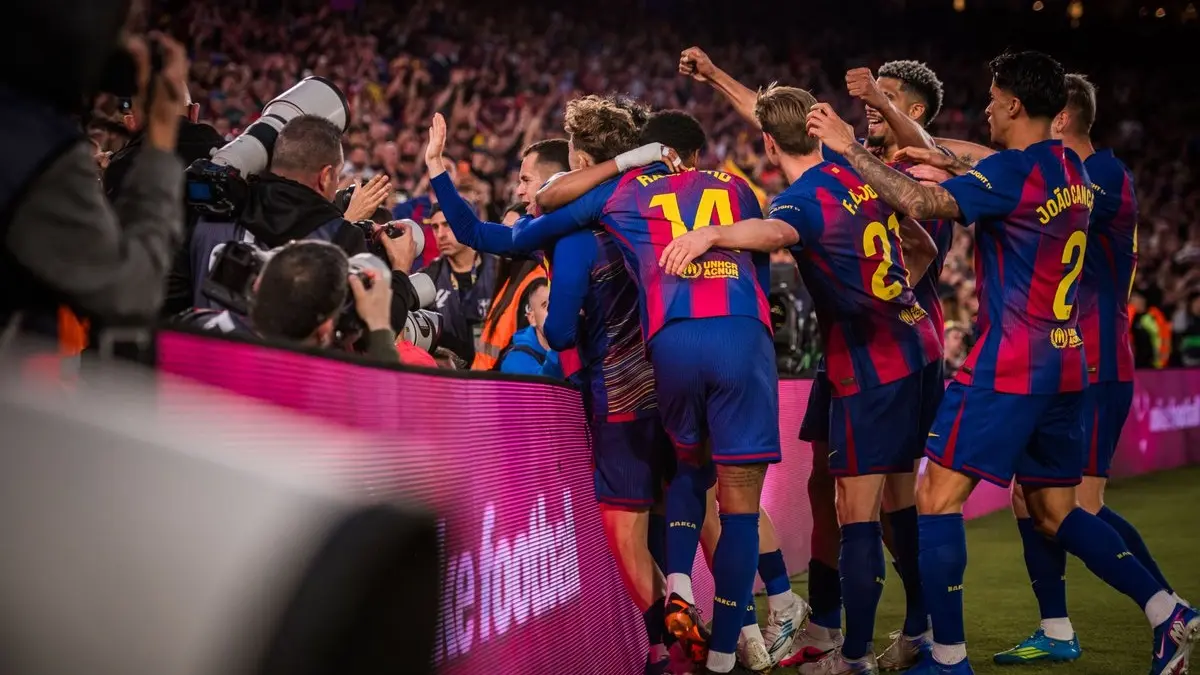 Barcelona tampil dominan saat melakoni derby Catalan dengan menaklukkan Espanyol 4-1 dalam lanjutan La Liga, Minggu (12/4/2026) dini hari.(Twitter/@FCBarcelona)
