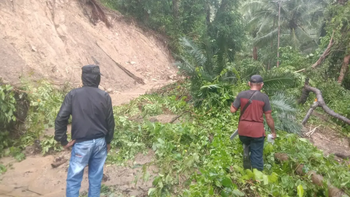 Bencana tanah longsor terjadi di Desa Tombos, Kecamatan Balantak Selatan, Kabupaten Banggai, Sulawesi Tengah, Sabtu (11/4/2026).(DOK BPBD SULTENG)
