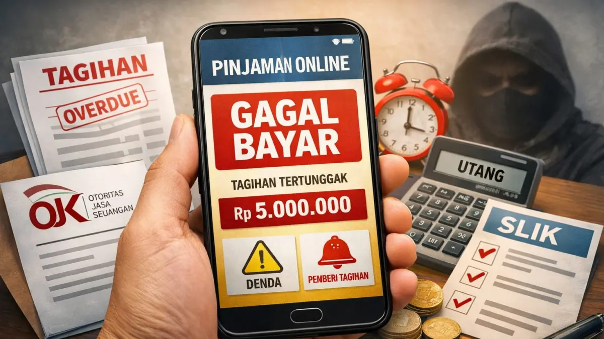 Ilustrasi aplikasi pinjaman online di ponsel, OJK ingatkan utang tetap wajib dibayar meski gagal bayar.
