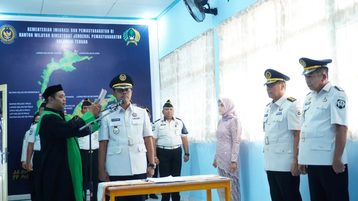 Pelantikan empat pejabat manajerial baru sebagai bagian dari upaya mendorong percepatan kinerja organisasi dan peningkatan layanan pemasyarakatan.(Dok Ditjenpas Sulteng)