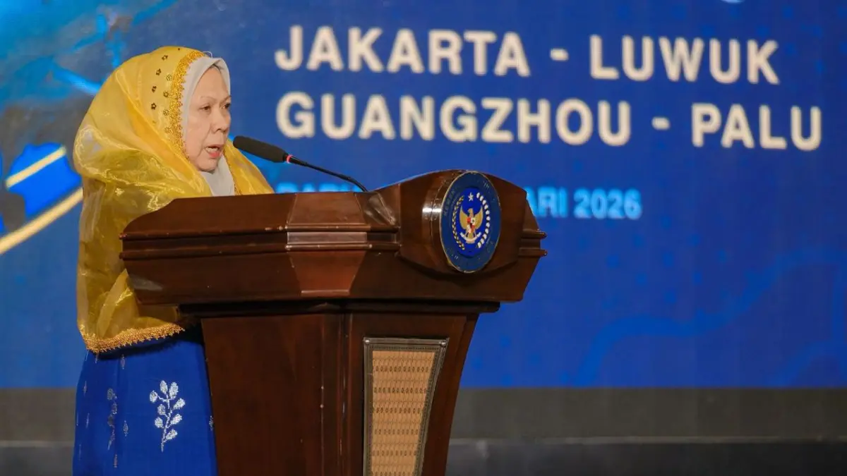 SAMBUT POSITIF: Wakil Gubernur Sulawesi Tengah, Reny Lamadjido saat memberikan sambutan pada peluncuran penerbangan charter tersebut di Balairung Soesilo Soedarman, Gedung Sapta Pesona, Jakarta Pusat, Rabu (11/2/2026).(Foto: kemenpar.go.id) 