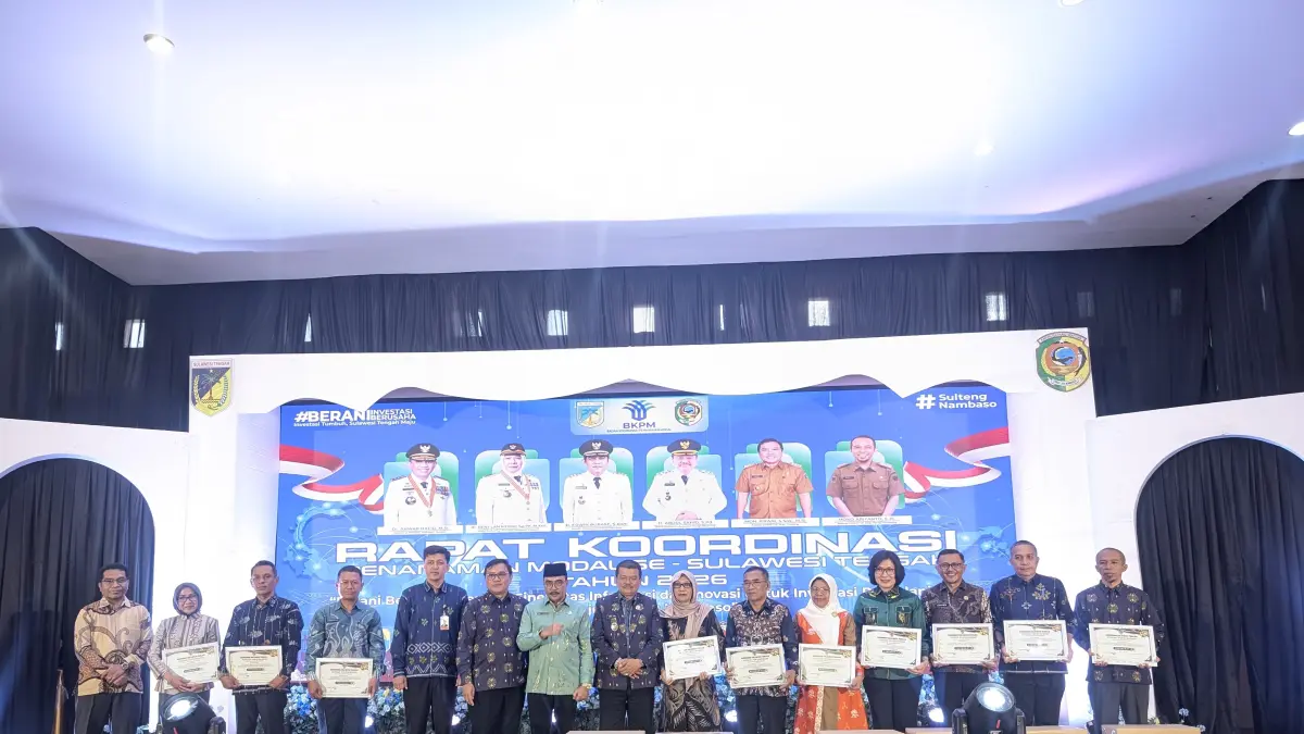 SINERGI INVESTASI: Wakil Bupati Parigi Moutong, Abdul Sahid, membuka Rakorda PMPTSP se-Sulawesi Tengah Tahun 2026 di Auditorium Kantor Bupati, Sabtu (11/4/2026).(FOTO: ISTIMEWA/RADAR PALU).