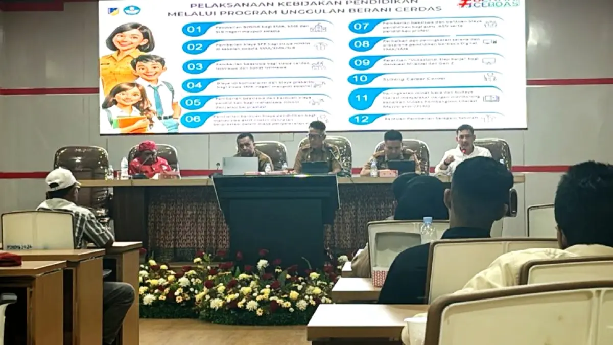 Kepala Bappeda Sulteng bersama OPD saat memaparkan program pembangunan dalam forum bersama media.(Annisa Wibdy/Radar Palu)