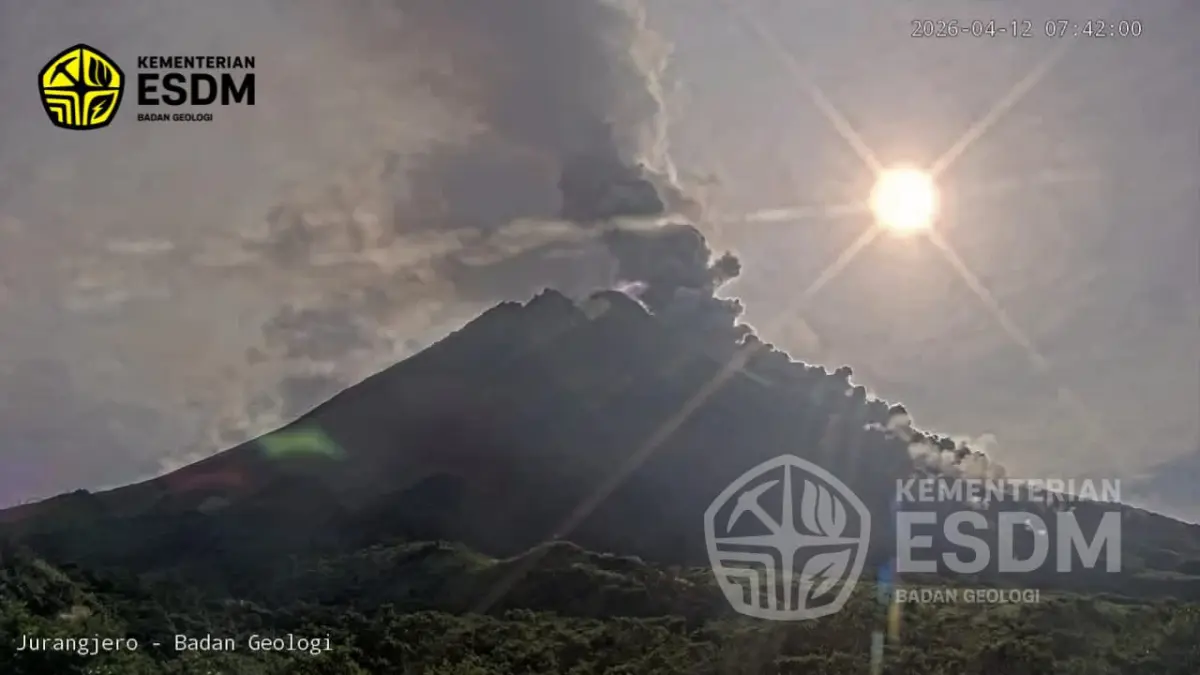 Kondisi gunung merapi pada 12 April 2026..(KESDM Badan Geologi)