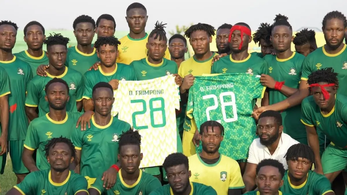 Tim induk Dominic Frimpong, Aduana FC memberikan tribute khusus.(Twitter/@GhanaLeague)