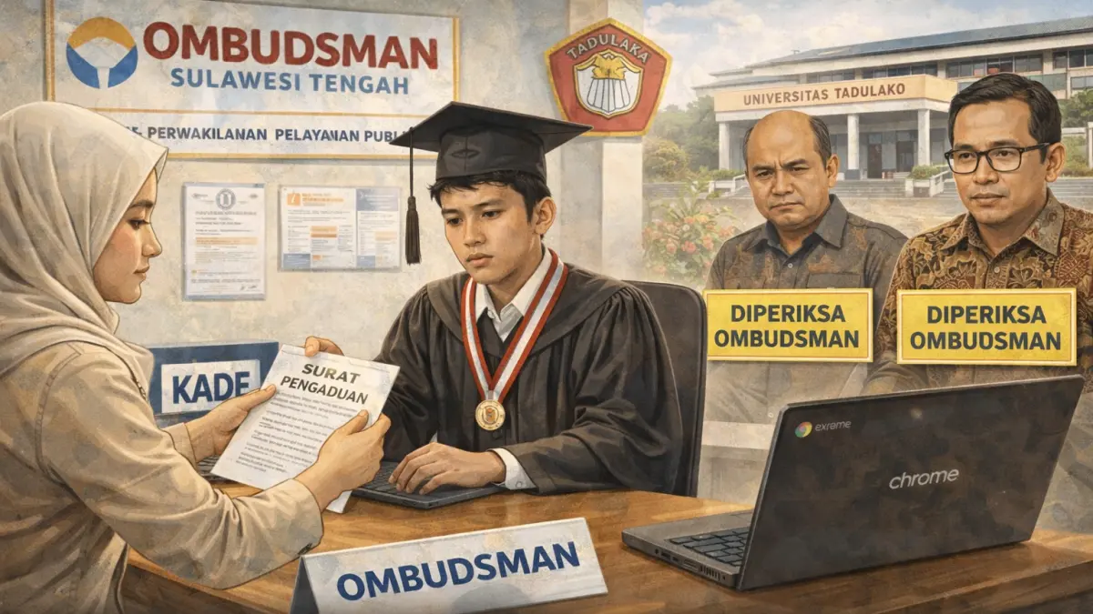 Aktivitas di Universitas Tadulako disorot usai kasus ijazah mahasiswa tertahan 4 tahun viral di media sosial. (Ilustrasi/Radar Palu)