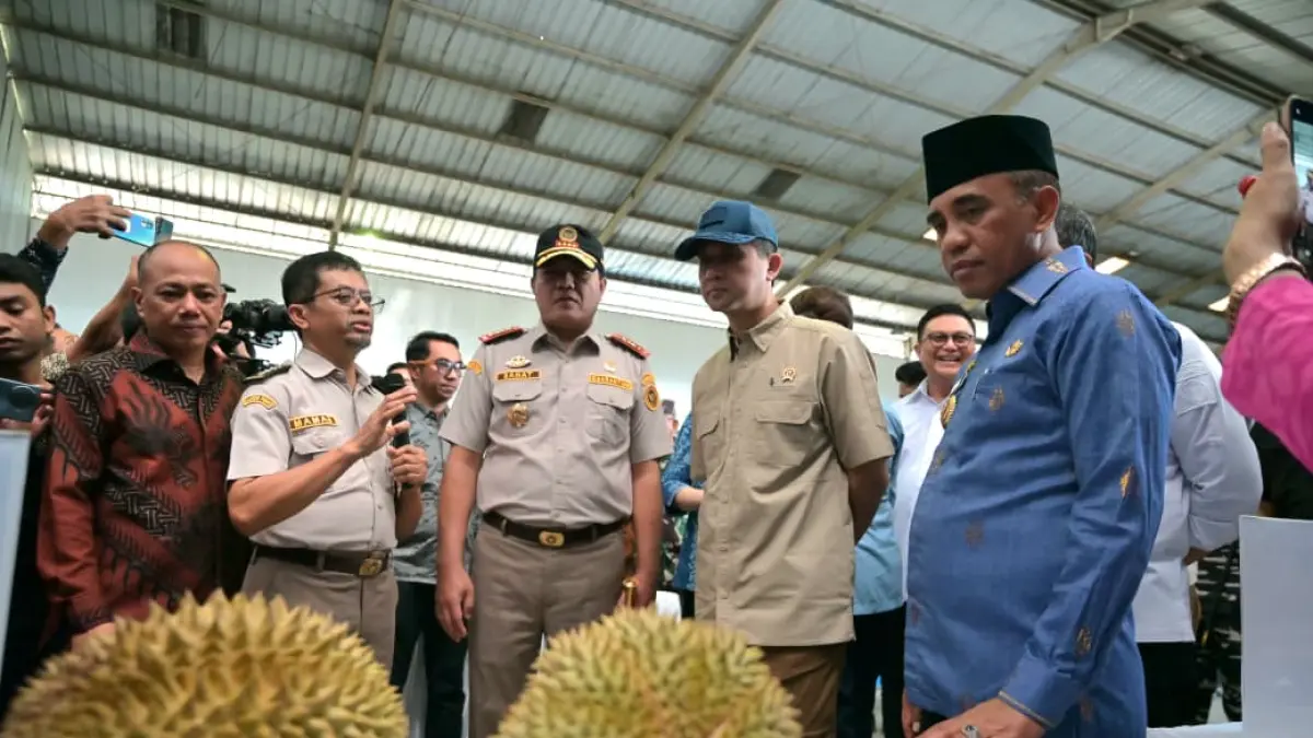Gubernur Sulteng melepas ekspor durian beku ke China di Pelabuhan Pantoloan, dorong daerah jadi raja durian dunia. (Ro. Adpim Sulteng)