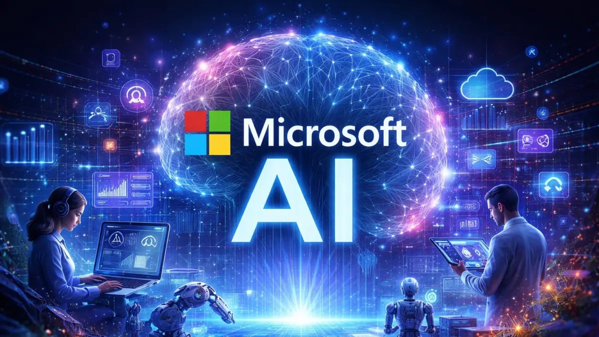 Ilustrasi teknologi AI Microsoft yang didorong untuk mempercepat transformasi digital pemerintah dan meningkatkan kualitas layanan publik berbasis cloud dan kecerdasan buatan.