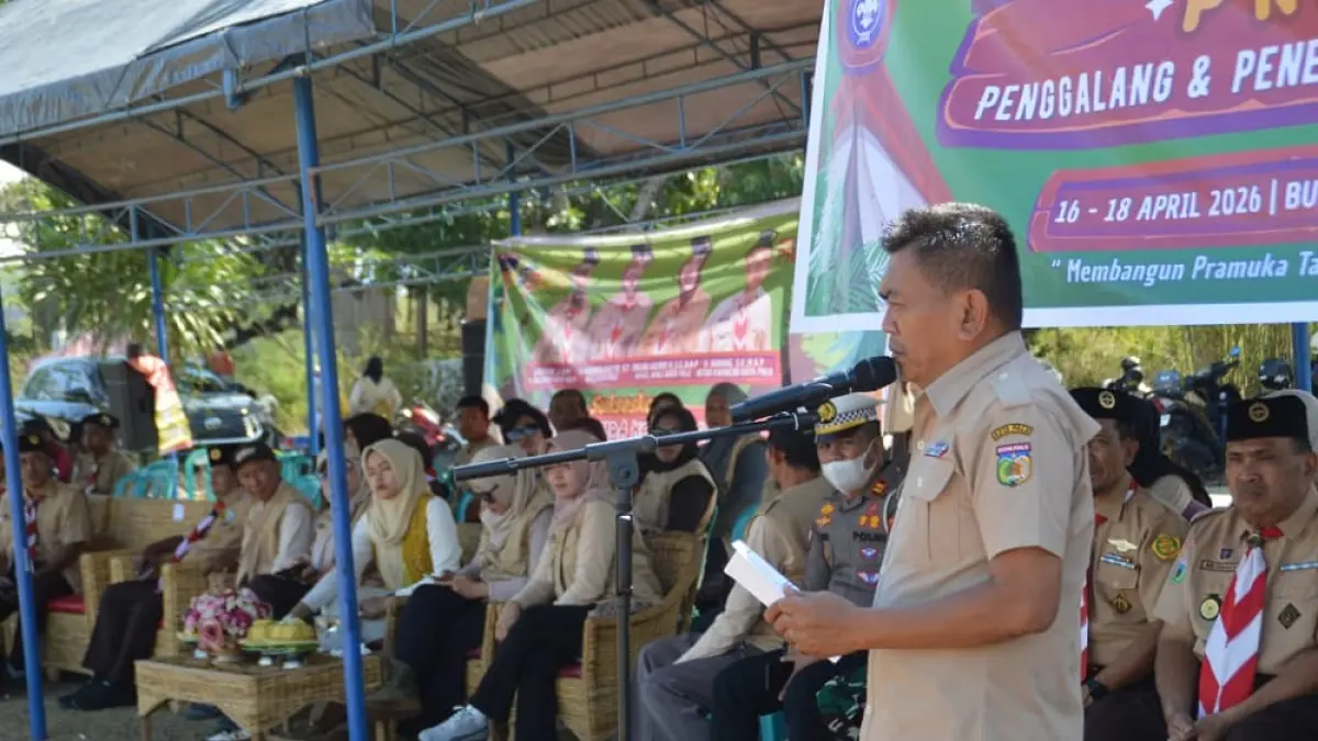 PERKUAT GENERASI MUDA : Kemah Pramuka untuk penggalang dan penegak yang diselenggarakan Dispora Palu sebagai langkah memperkuat karakter generasi muda. (Annisa Tri Yusnida)