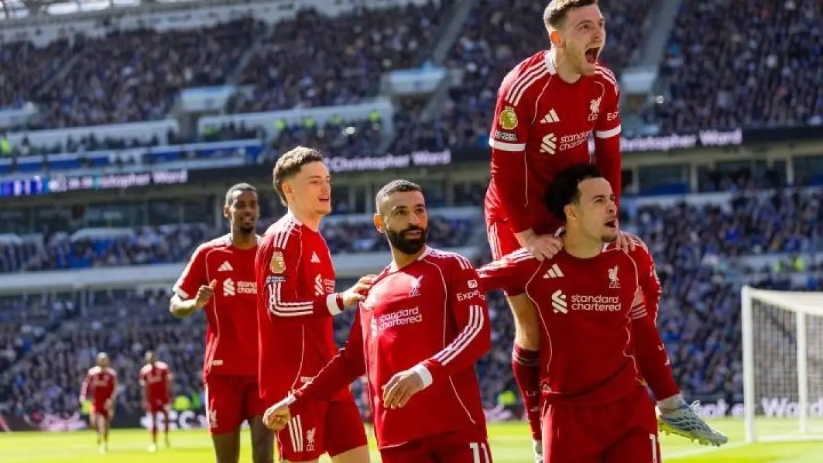 Liverpool meraih kemenangan dramatis 2-1 atas Everton dalam Derby Merseyside di Stadion Hill Dickinson, Minggu (19/4/2026).(Twitter/@LFC)