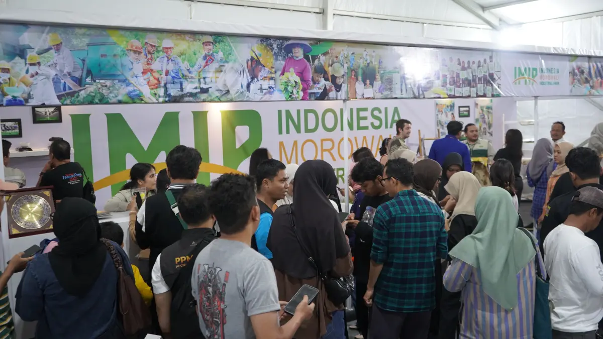 Pengunjung memadati Booth IMIP di ajang Semarak Sulteng Nambaso 2026 di Kota Palu.(Dokumentasi PT IMIP)