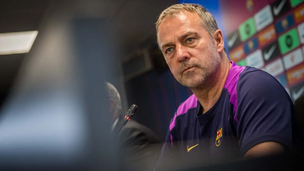  Pelatih FC Barcelona, Hansi Flick.(Twitter/@FCBarcelona)