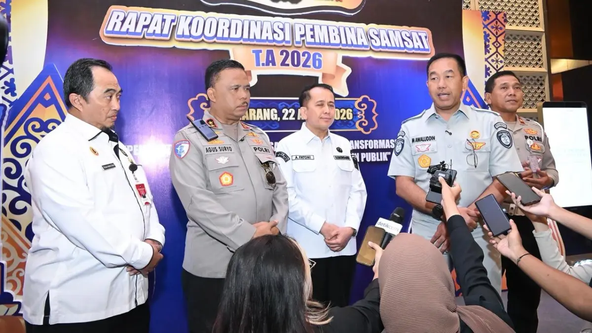 Rapat Koordinasi (Rakor) Pembina Samsat Tahun Anggaran 2026 yang digelar di Semarang, Jawa Tengah, Selasa (22/4/2026). (DOK JASA RAHARJA)
