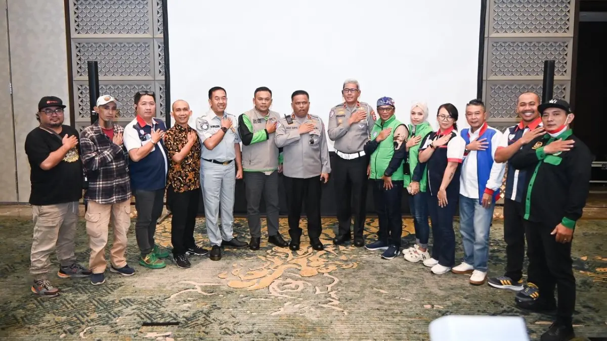 Forum silaturahmi yang melibatkan perwakilan pengemudi ojol dari 12 Polda.(DOK Jasa Raharja)