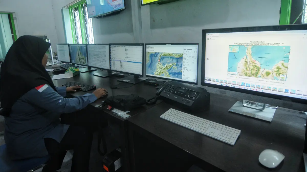 Stasiun Geofisika Palu mencatat sebanyak 179 kejadian gempa bumi dalam periode 17 hingga 23 April 2026.(Mugni Supardi)