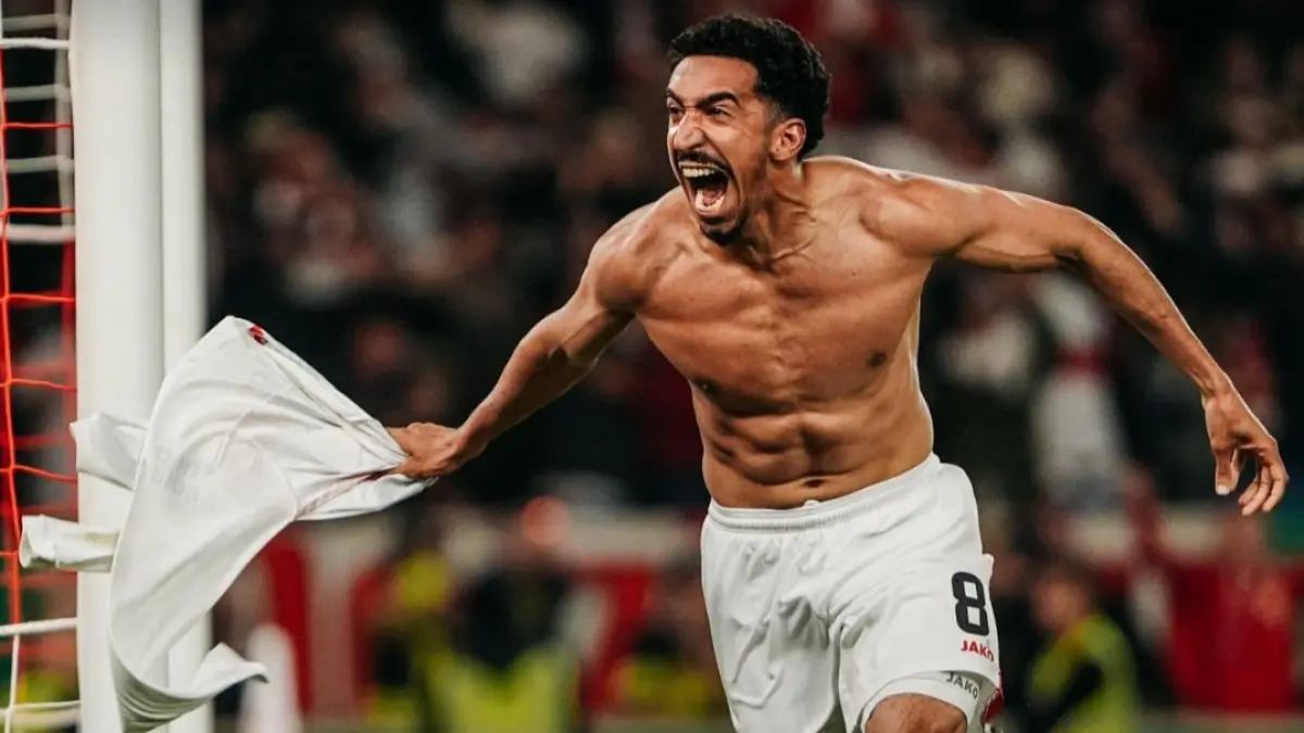 Tiago Tomas memastikan langkah Stuttgart ke Final DFB Pokal setelah unggul 2-1 atas SC Freiburg, Jumat (24/4/2026) dini hari WIB.(Twitter/@VfB)