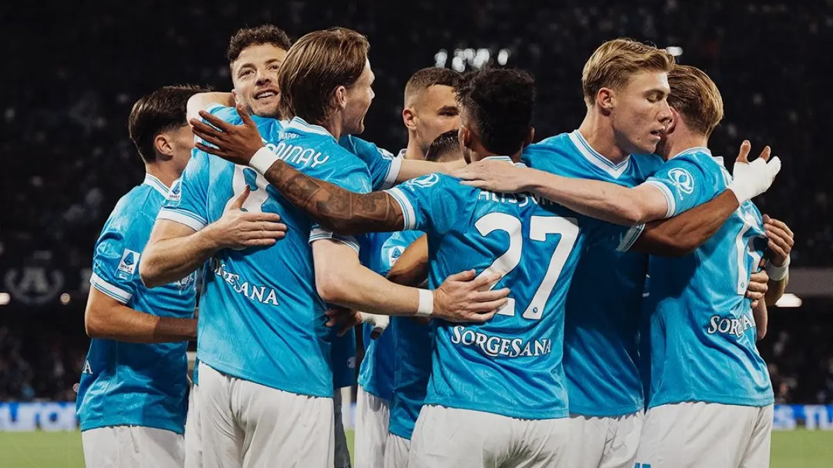 Napoli berhasil kalahkan Cremonese pada pekan ke-34 Serie A 2025/2026. Sabtu (24/4) dini hari WIB.(Twitter/@sscnapoli)