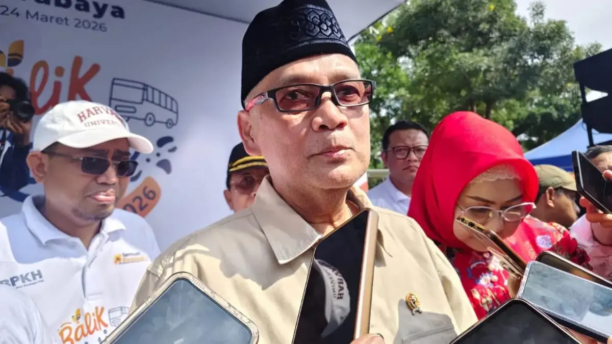 Menteri Haji dan Umrah Republik Indonesia, Mochamad Irfan Yusuf memastikan pelaksanaan ibadah haji 2026 tetap sesuai jadwal. (Novia Herawati/ JawaPos.com)