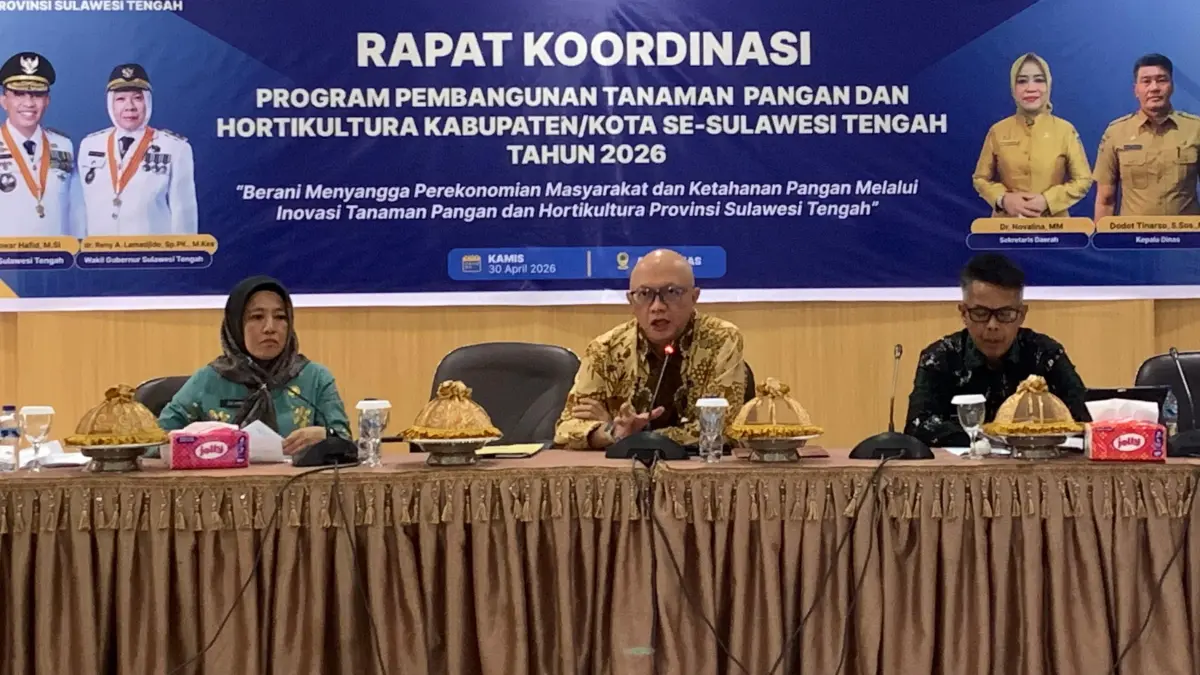 Rapat Koordinasi Program Pembangunan Tanaman Pangan dan Holtikultura Kabupaten/Kota se Sulawesi Tengah Tahun 2028.(RINA ABD HALIK)