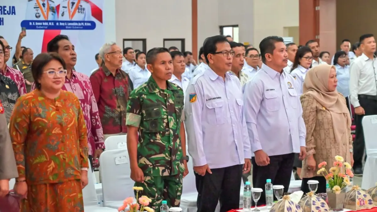 HADIRI: Ketua Komisi 1 DPRD Sulteng, Bartholomeus Tandigala saat menghadiri pengukuhan pengurus BAMAG Sulawesi Tengah.(FOTO: HUMAS DPRD SULTENG/RADAR PALU).