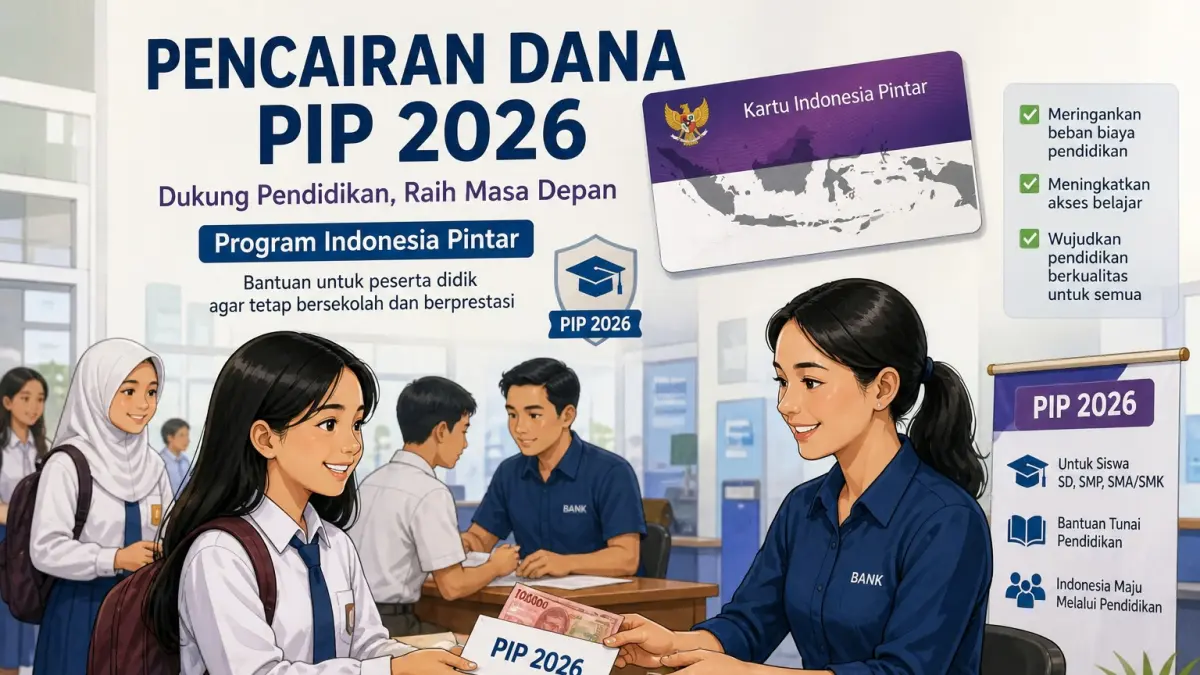 Ilustrasi AI siswa sekolah saat menerima bantuan pendidikan PIP. 