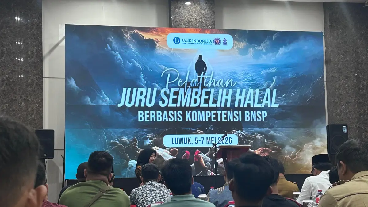 SEMBELIH: Suasana pelatihan juru sembelih halal dari tujuh kabupaten di Sulteng, yang digelar di Kabupaten Banggai, Senin (4/5/2026).