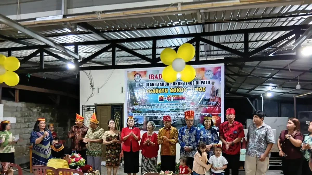 Ibadah perayaan HUT Rukun Tinoe ke-41 di Palu, Minggu 10 Mei 2026.(Rony Sandhi/ Radar Palu)