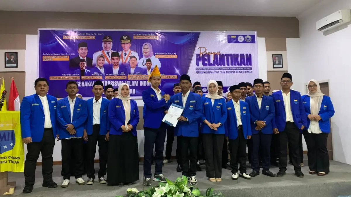 PB PMII Secara Resmi Melantik KPC PMII Sulteng pada Sabtu (9/5/2026).(RINA ABD HALIK)