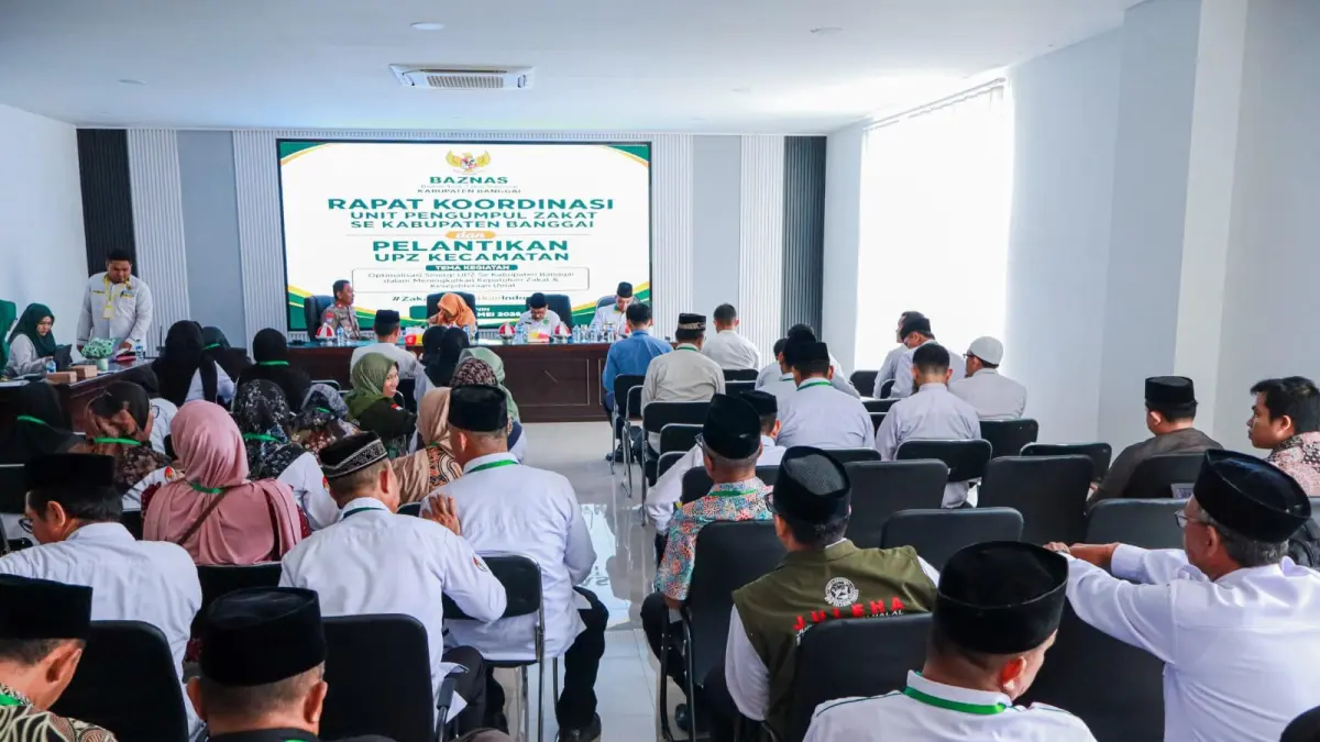 RAKOR: Rakor mengevaluasi kinerja UPZ, sekaligus memperkuat sinergisitas dalam pengelolaan dana zakat di Banggai.(FOTO: NENDRA PRASETYA/RADAR PALU).