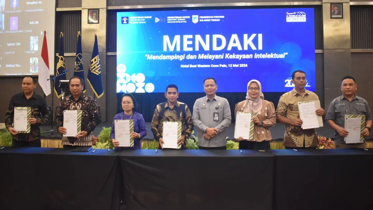 Kanwil Kemenkum Sulteng memperkuat ekosistem perlindungan KI di daerah melalui penandatanganan 48 PKS dan Nota Kesepahaman. 