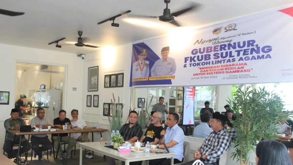 ​FKUB Sulteng bareng Gubernur Anwar Hafid baru saja menggelar "Ngopi Kerukunan" di Loop Circle Cafe, Palu (15/5).&nbsp;