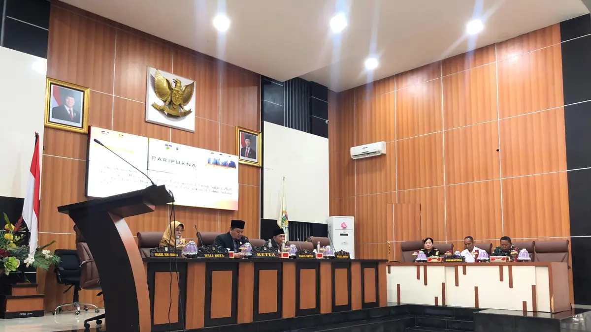 Suasana rapat paripurna DPRD Kota Palu saat pembukaan masa persidangan Caturwulan II Tahun 2026.(Annisa Wibdy/Radar Palu)