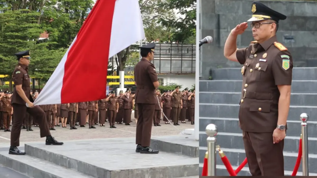Wakil Kepala Kejaksaan Sulawesi Tengah, Imanuel Rudy Pailang jadi Irup pada Peringatan Harkitnas ke-118 Tahun 2026 di halaman Kantor Kejati Sulteng, Rabu (20/5). (Istimewa)